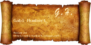 Gabl Humbert névjegykártya